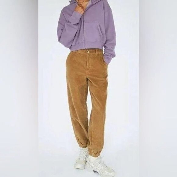 Aritzia TNA Chateau Brown Corduroy Jogger Pants 00 - Picture 3 of 9